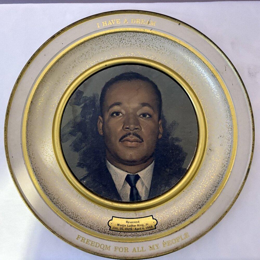 Vintage 1960s Martin Luther King Medal Plate
